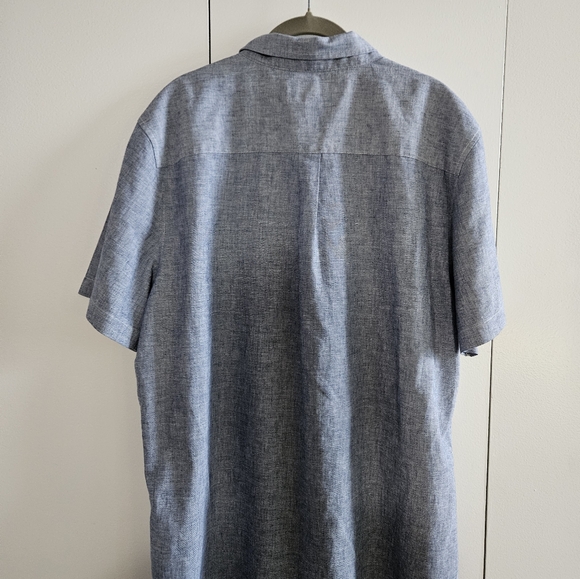 Men's Size XL Wills Blue Short Sleeve Button Down Shirt - Picture 3 of 7